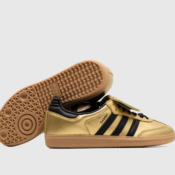 [JH5708] Womens Adidas Samba LT Long Tongue 'Gold Metallic Black Gum' SIZE 7 NEW - Picture 15 of 16